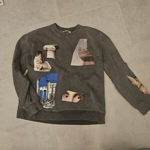 Zara Graphic Sweatshirt with Art Collage size small